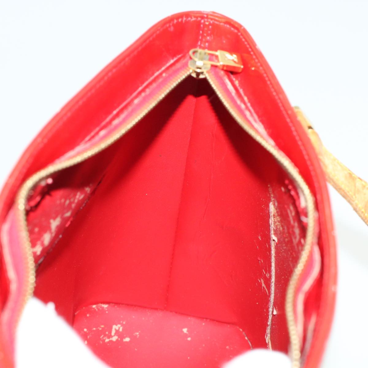LOUIS VUITTON Monogram Vernis Houston Hand Bag Red M91092 LV ar9583