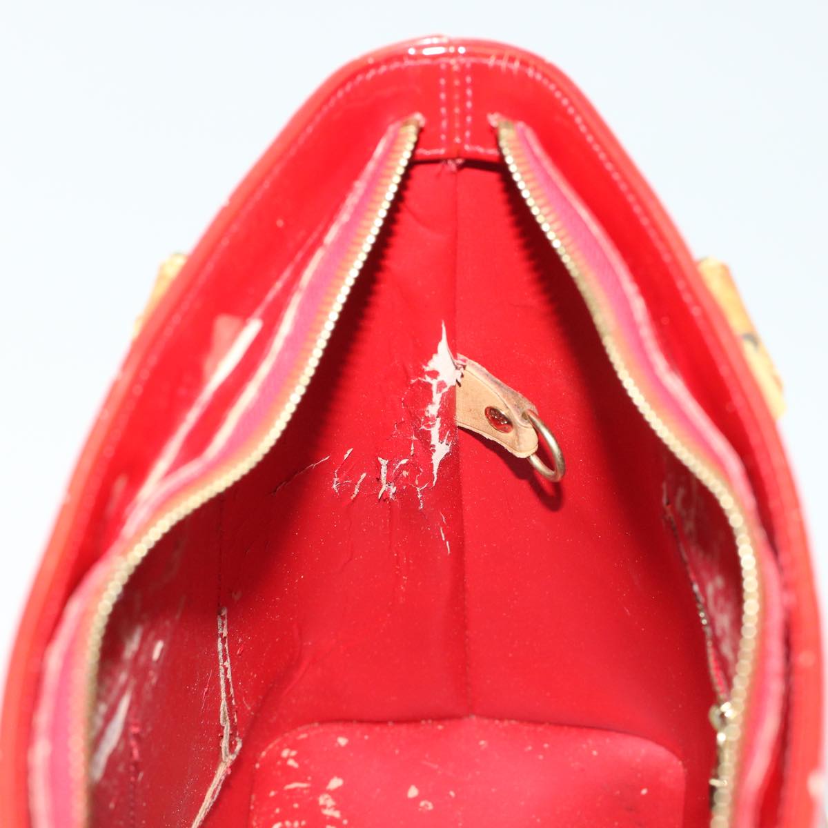 LOUIS VUITTON Monogram Vernis Houston Hand Bag Red M91092 LV ar9583