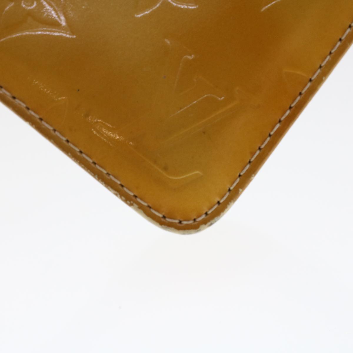 LOUIS VUITTON Vernis Lexington Accessory Pouch Lime Yellow M91058 ar9649B