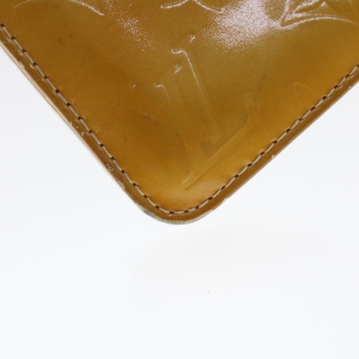 LOUIS VUITTON Vernis Lexington Accessory Pouch Lime Yellow M91058 ar9649B