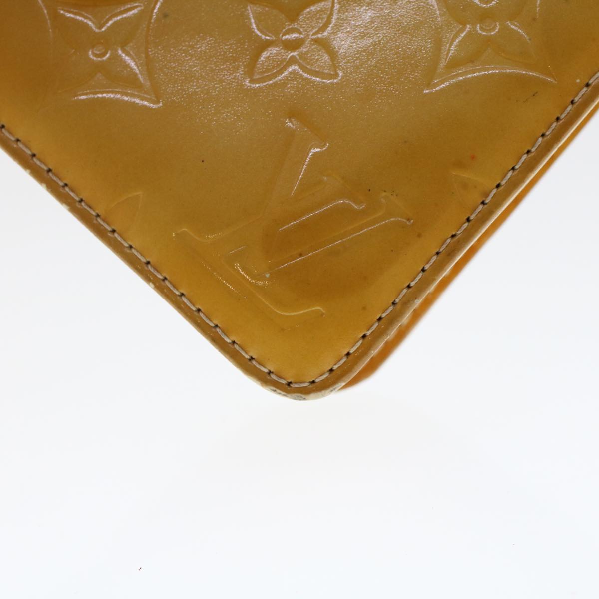 LOUIS VUITTON Vernis Lexington Accessory Pouch Lime Yellow M91058 ar9649B