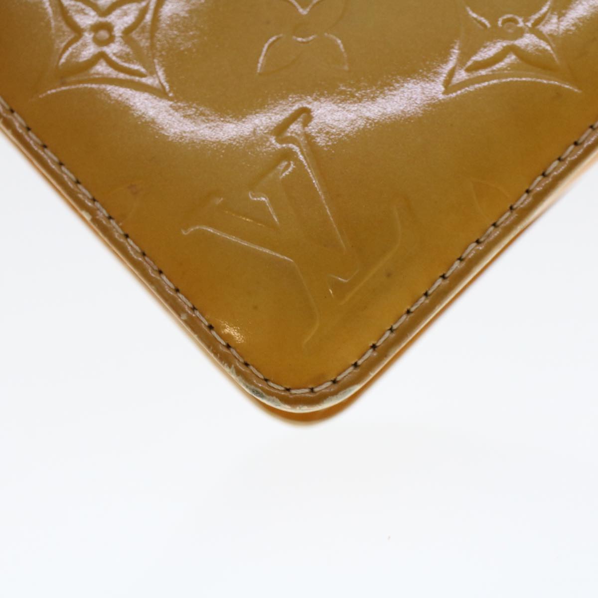 LOUIS VUITTON Vernis Lexington Accessory Pouch Lime Yellow M91058 ar9649B