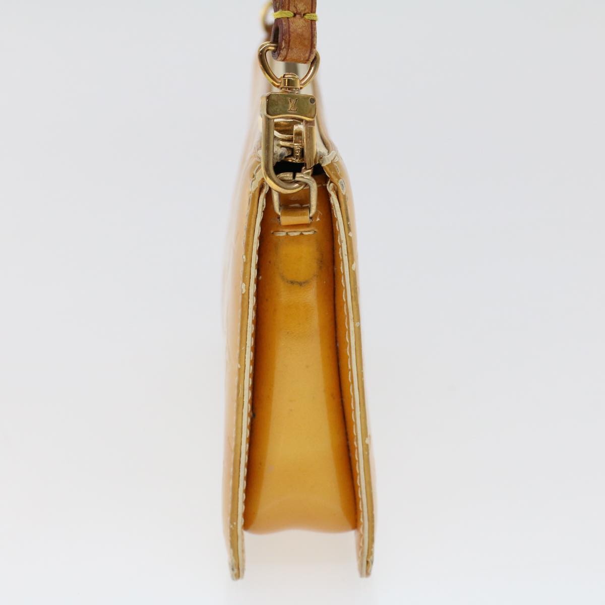 LOUIS VUITTON Vernis Lexington Accessory Pouch Lime Yellow M91058 ar9649B