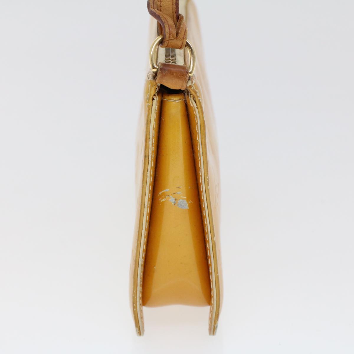 LOUIS VUITTON Vernis Lexington Accessory Pouch Lime Yellow M91058 ar9649B
