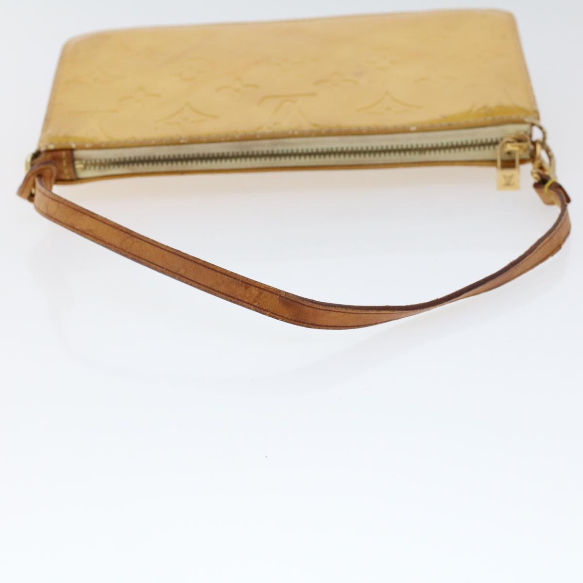 LOUIS VUITTON Vernis Lexington Accessory Pouch Lime Yellow M91058 ar9649B
