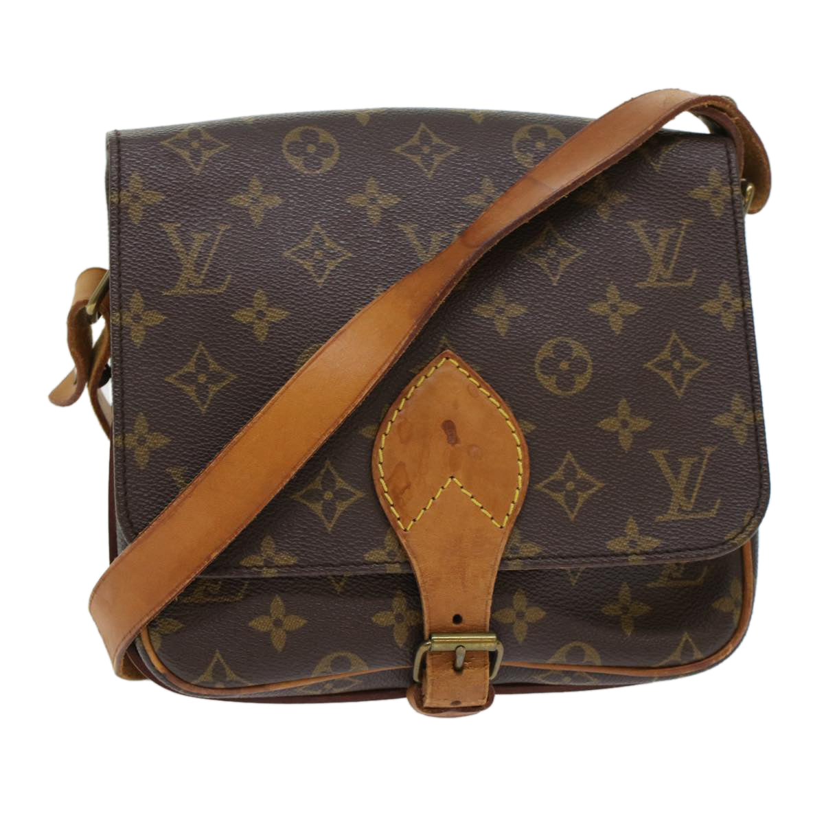 LOUIS VUITTON Monogram Cartouchiere MM Shoulder Bag M51253 LV ar9650B