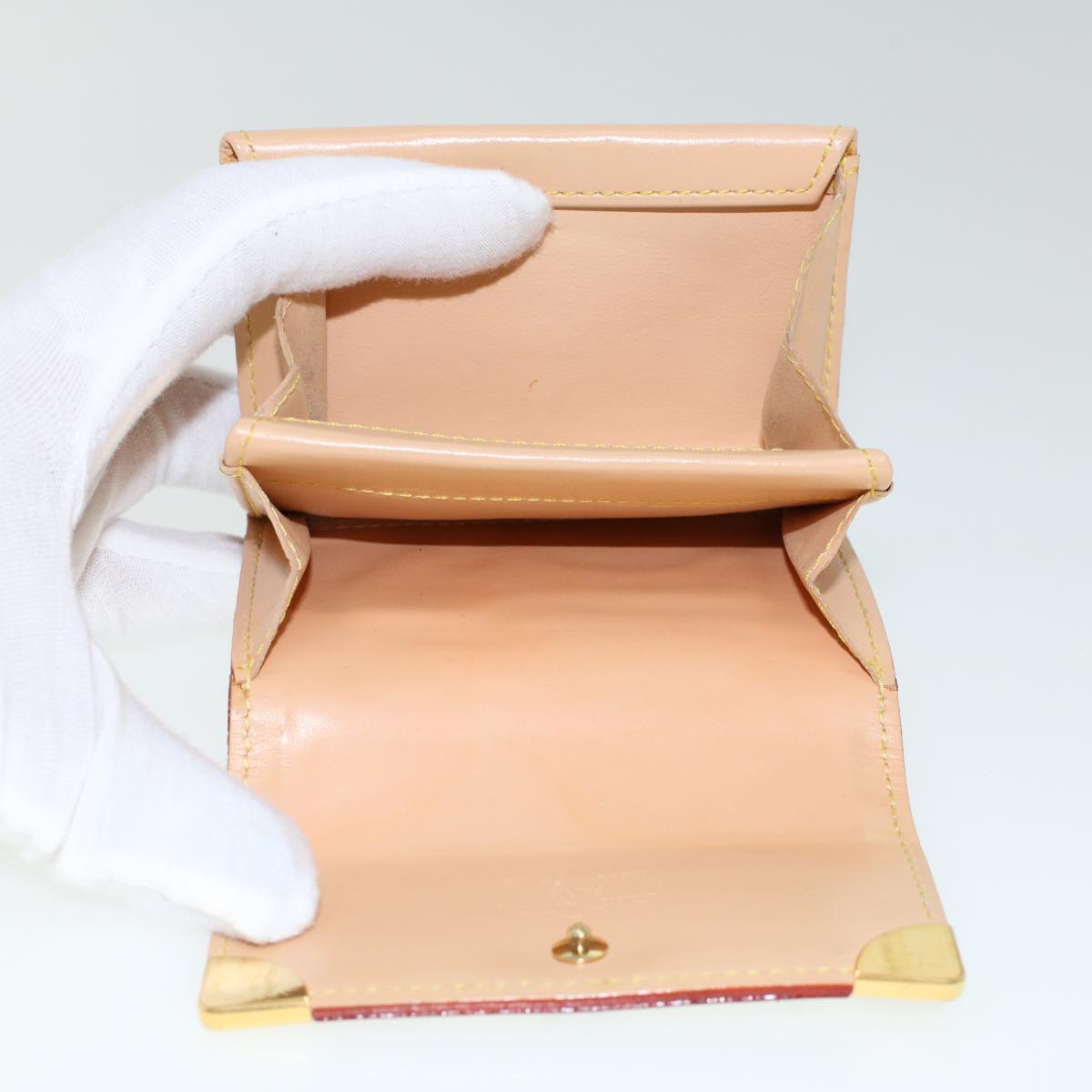 LOUIS VUITTON Multicolor Porte Monnaie Plat Coin Purse White M92657 ar9683B