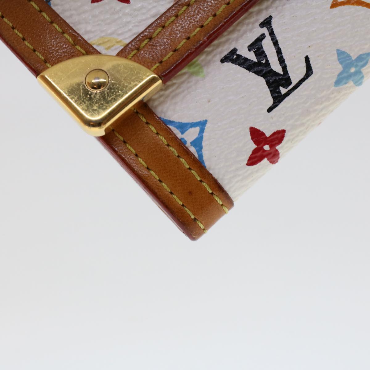 LOUIS VUITTON Multicolor Porte Monnaie Plat Coin Purse White M92657 ar9683B