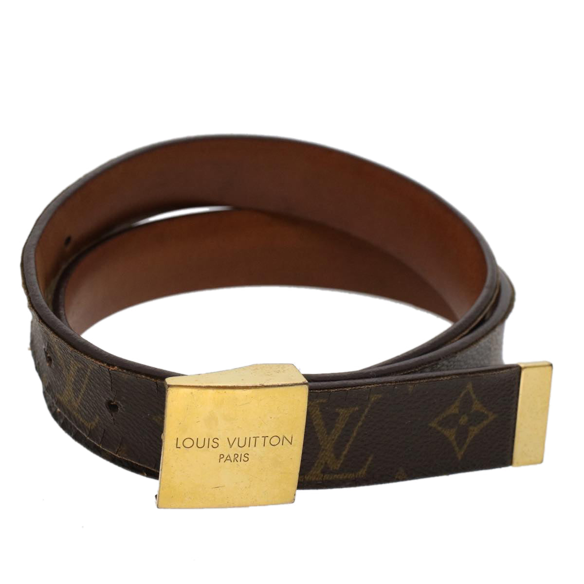 LOUIS VUITTON Monogram Ceinture Carre Belt 37.4"" M6801 LV ar9772