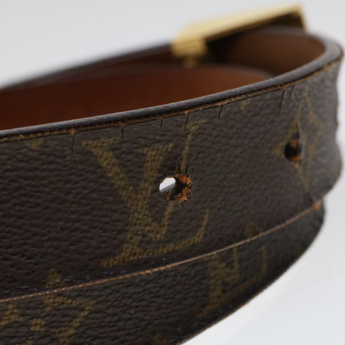 LOUIS VUITTON Monogram Ceinture Carre Belt 37.4"" M6801 LV ar9772