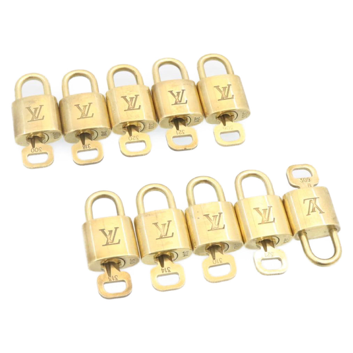 LOUIS VUITTON Padlock 10set Gold Tone LV as143