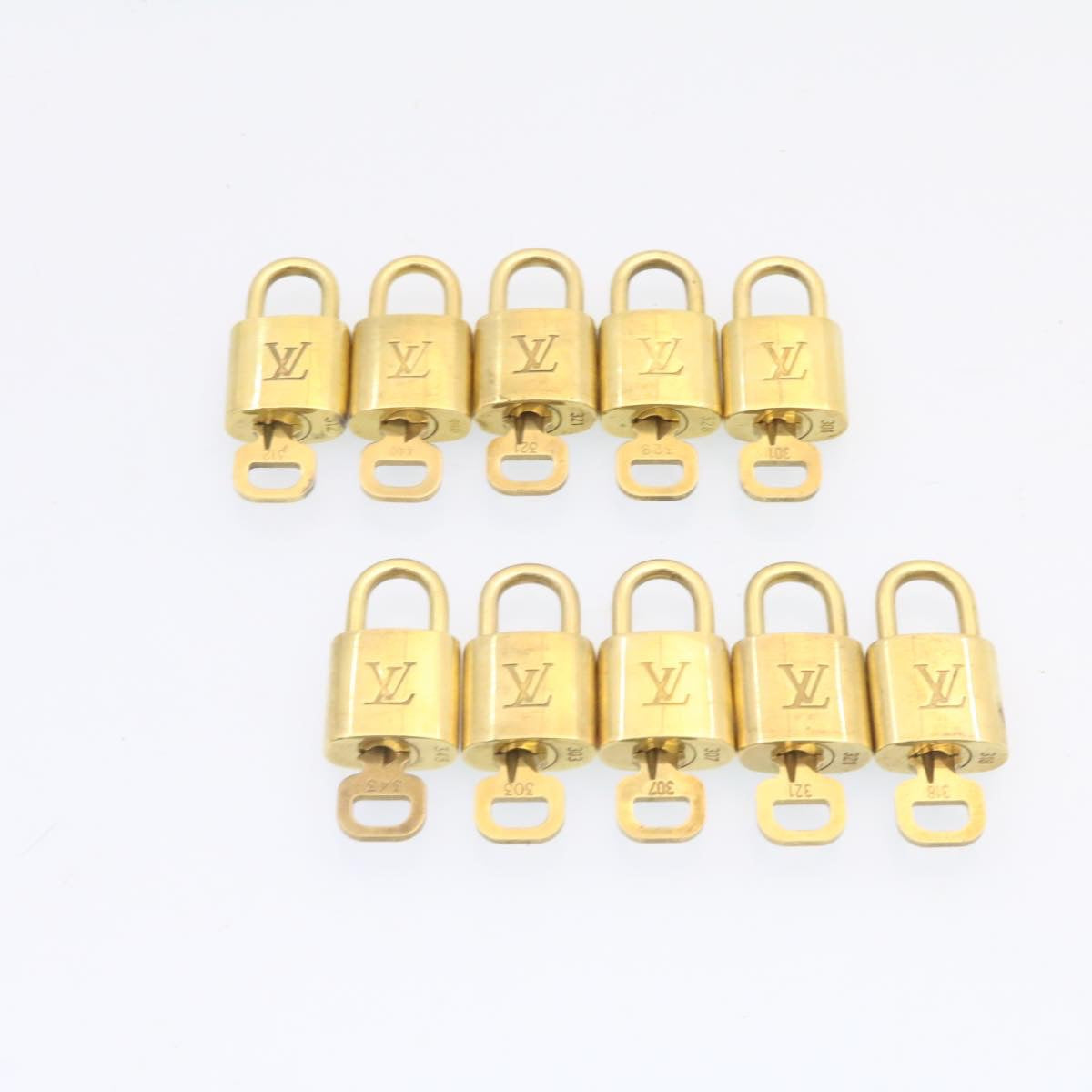 LOUIS VUITTON Padlock 10set Padlock Gold Tone LV as284