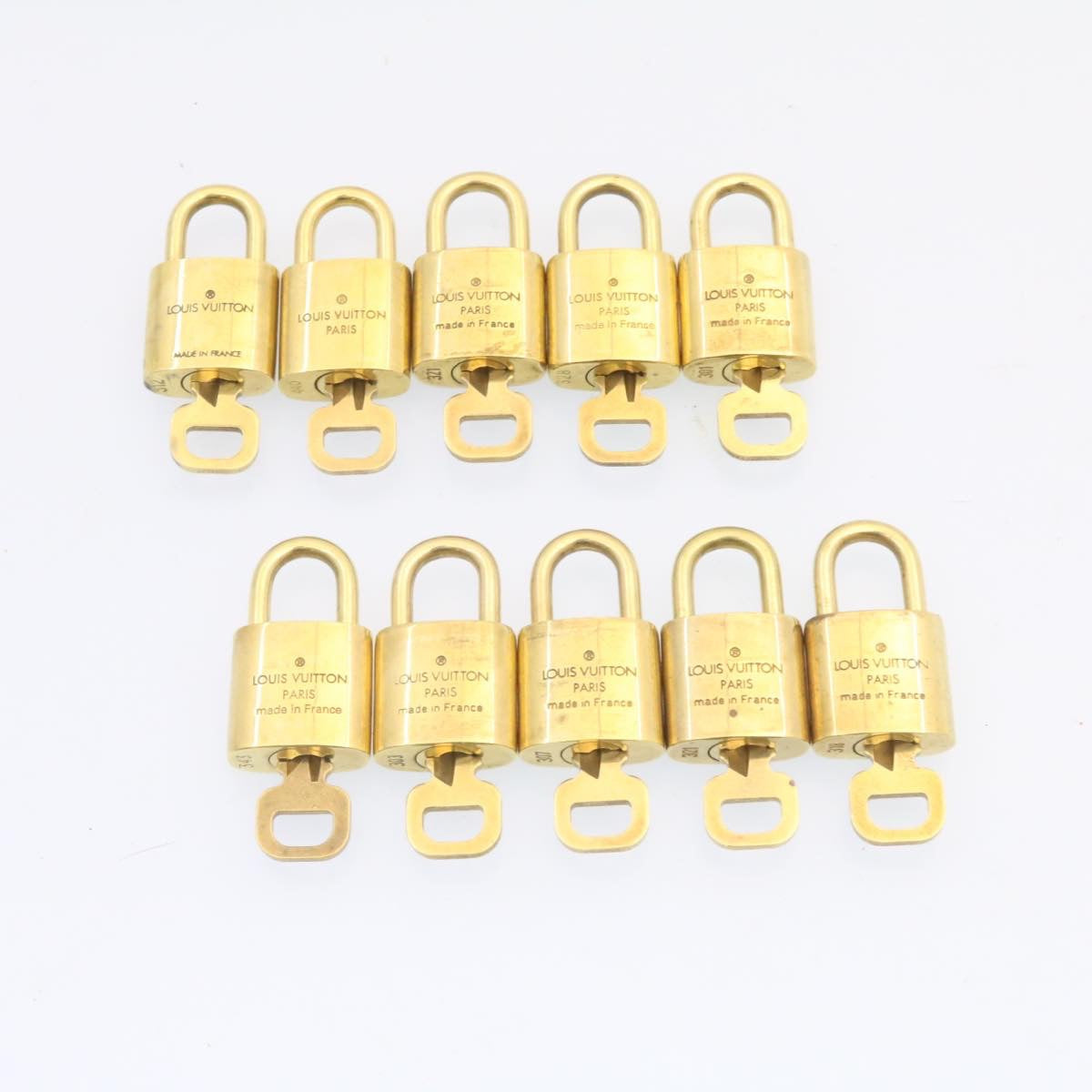 LOUIS VUITTON Padlock 10set Padlock Gold Tone LV as284
