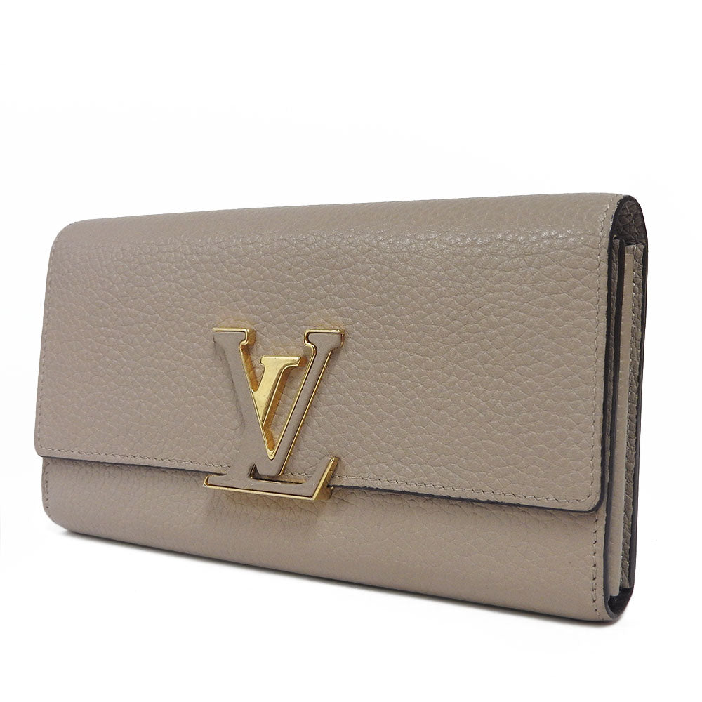 Louis Vuitton Leather Wallet Beige M61249