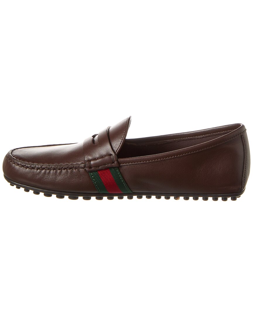 Luxury Gucci Trending 2025 Web Leather Driver