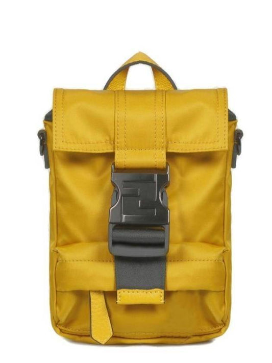 Luxury Fendi Mini Econyl Cross Backpack Yellow