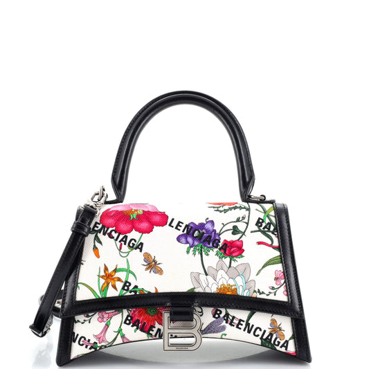 Luxury Gucci Trending 2025 x Balenciaga The Hacker Project Hourglass Top Handle Bag Flora Canvas Small
