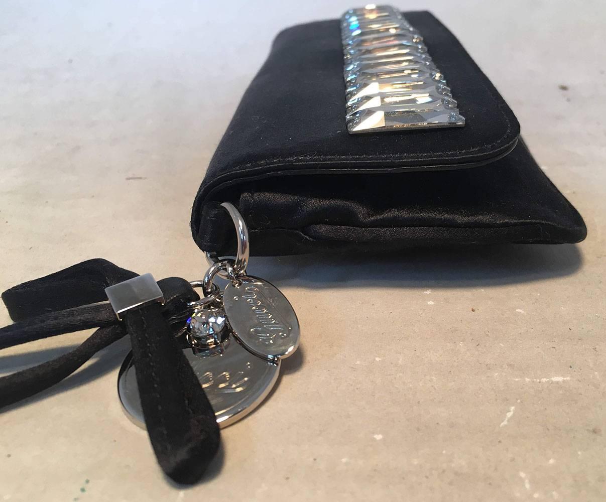 Luxury Gucci Trending 2025 Black Silk Crystal Front Beaded Evening Bag Clutch