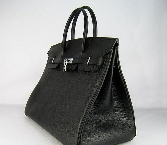 Luxury Hermes Birkin 35cm Togo Leather Handbags 6099 Black Silver