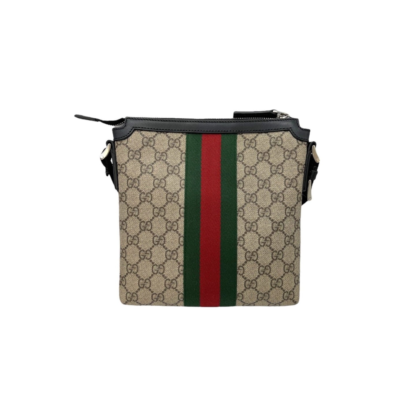 Luxury Gucci GG Canvas Web Messenger Bag