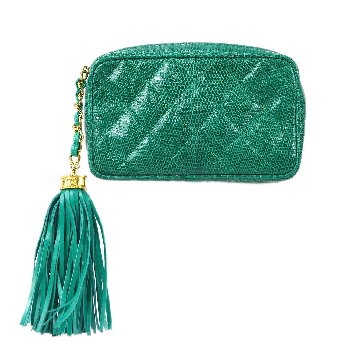 Luxury Chanel * 1989-1991 Clutch Bag Mini Lizard