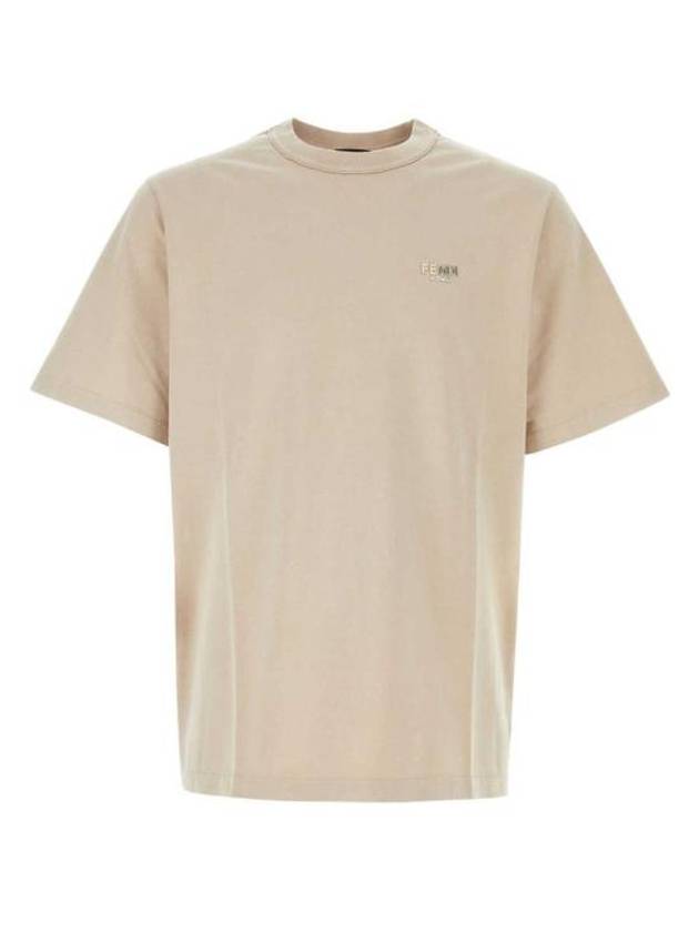 Luxury Fendi Jersey Short Sleeve T-Shirt Beige