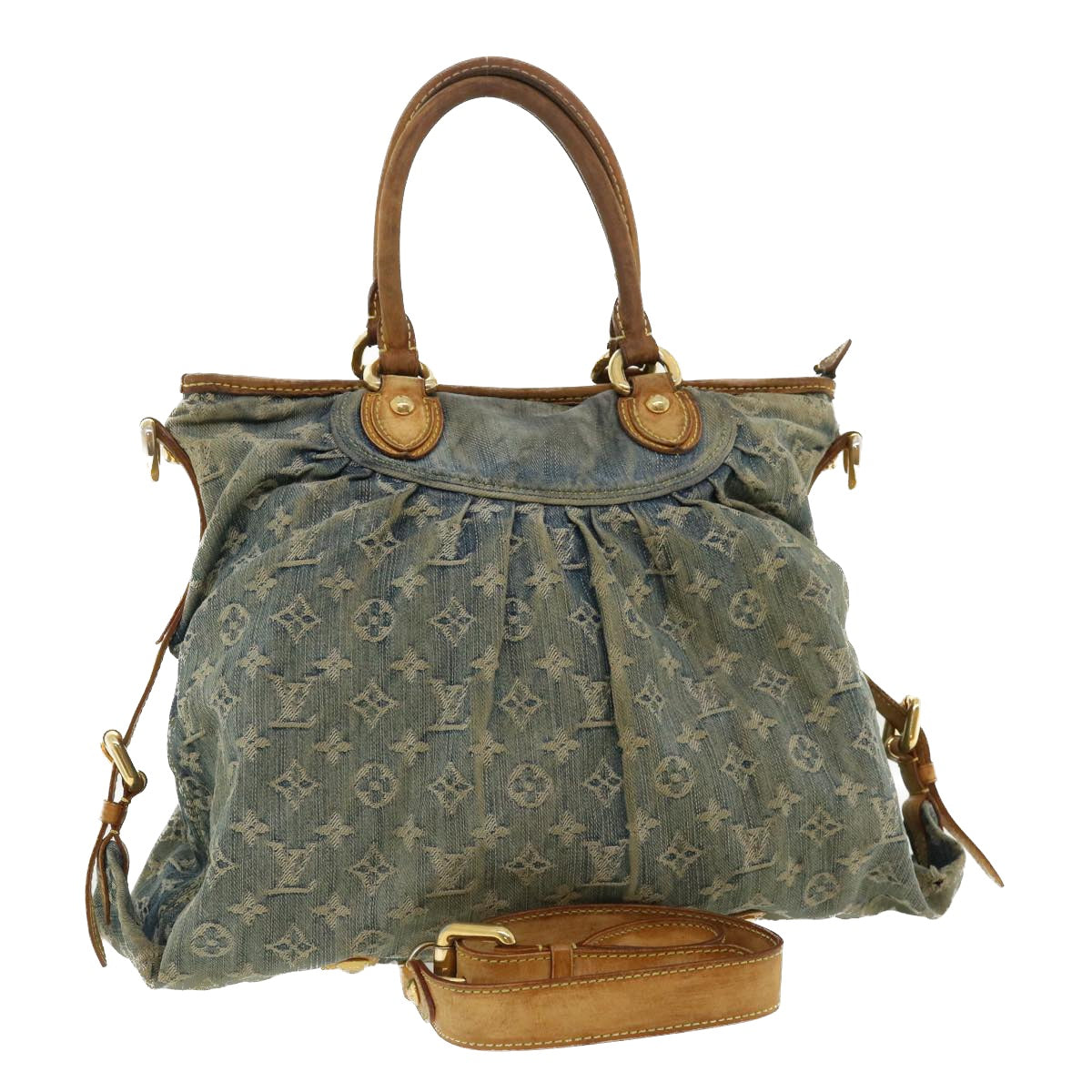 LOUIS VUITTON Monogram Denim Neo Cabby MM Hand Bag 2way Black M95351 B156