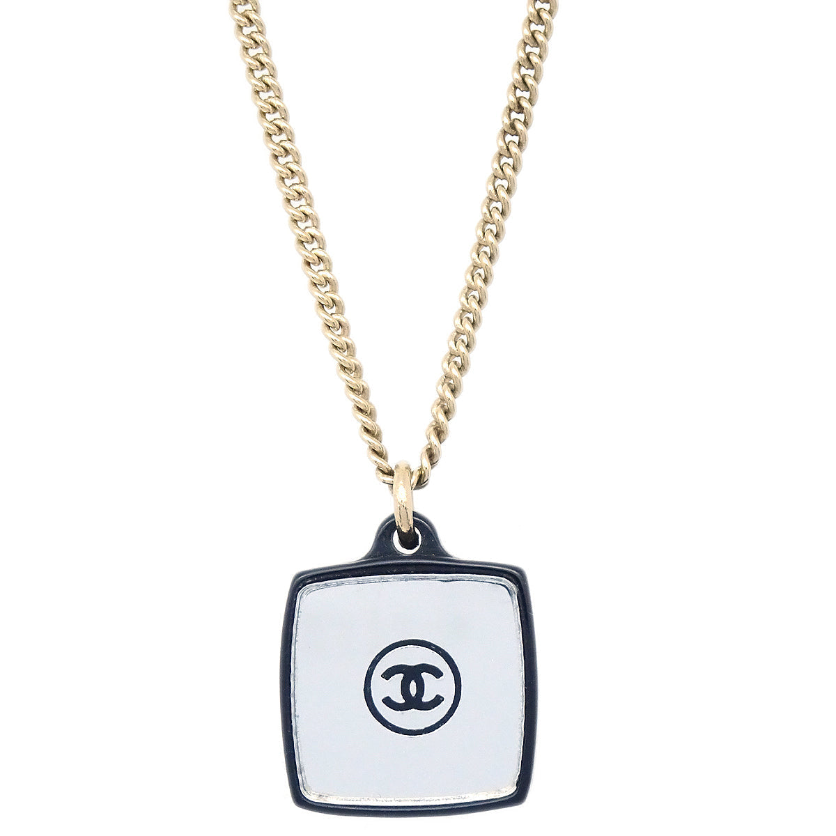 Luxury Chanel Rhinestone Gold Chain Pendant Necklace 04A