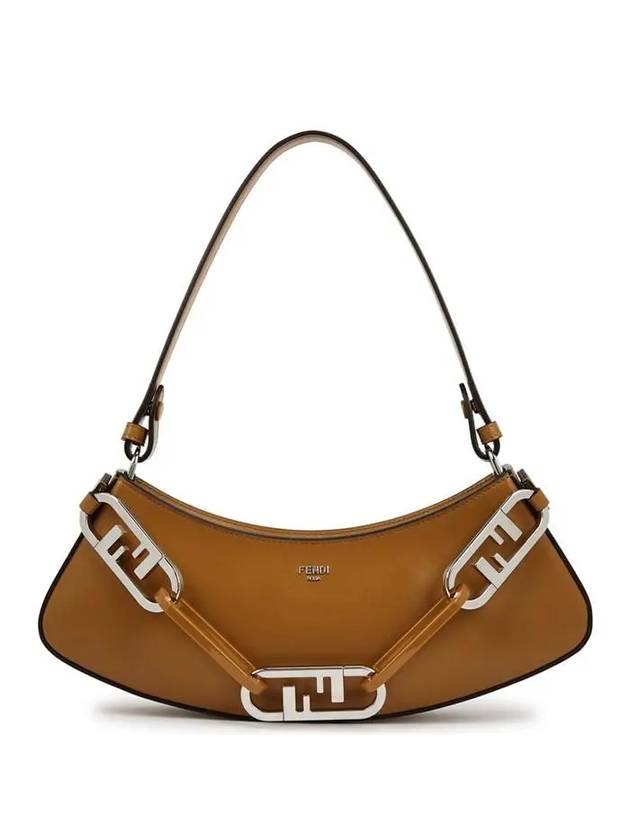 Luxury Fendi O Lock Swing Shoulder Bag Brown
