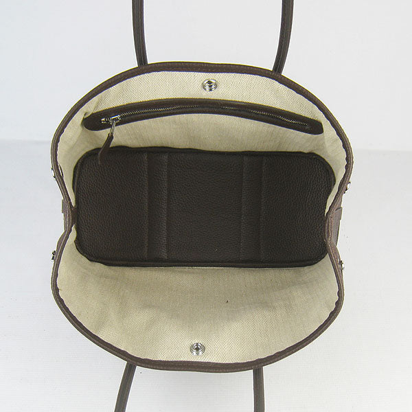 Luxury Hermes garden party handbag H2808 dark coffee