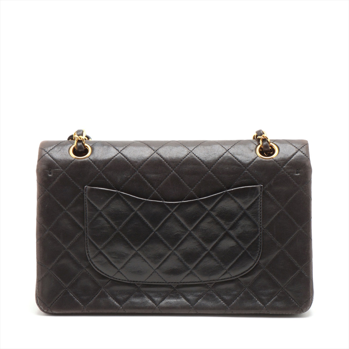Chanel Matrasse 25  Double Flap Double Chain Bag Black G  3rd A01112 Snap Cracked