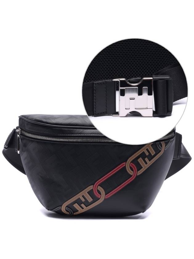 Luxury Fendi Logo Leather Belt Bag Black