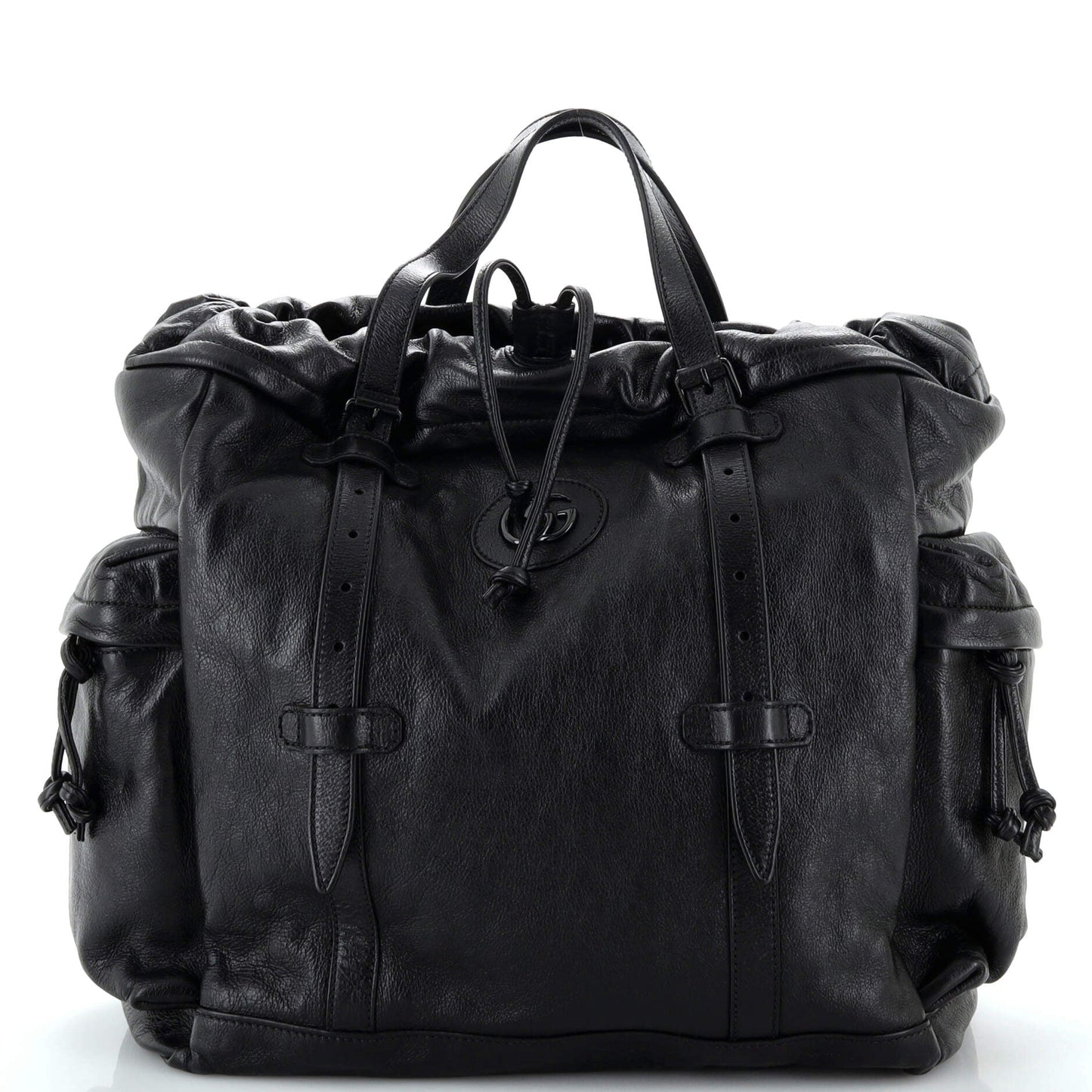 Luxury Gucci Trending 2025 Double G Drawstring Tote Leather