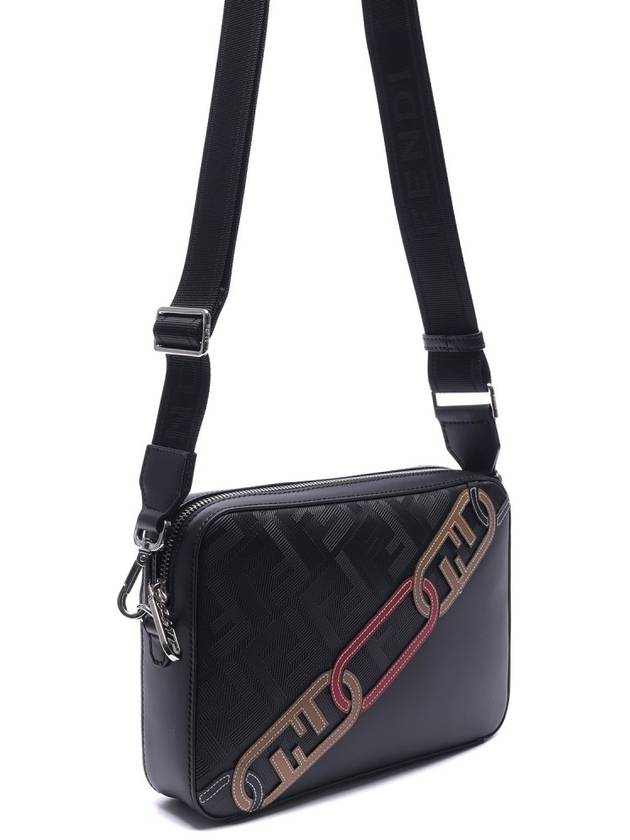 Luxury Fendi FF Motif Camera Cross Bag Black