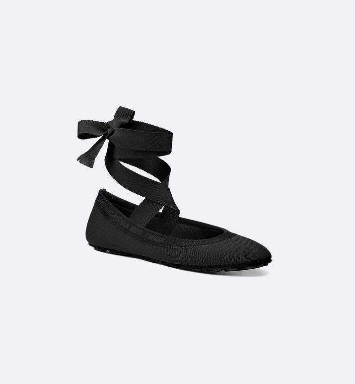 DIOR ACADEMY LACE-UP BALLERINA FLATS