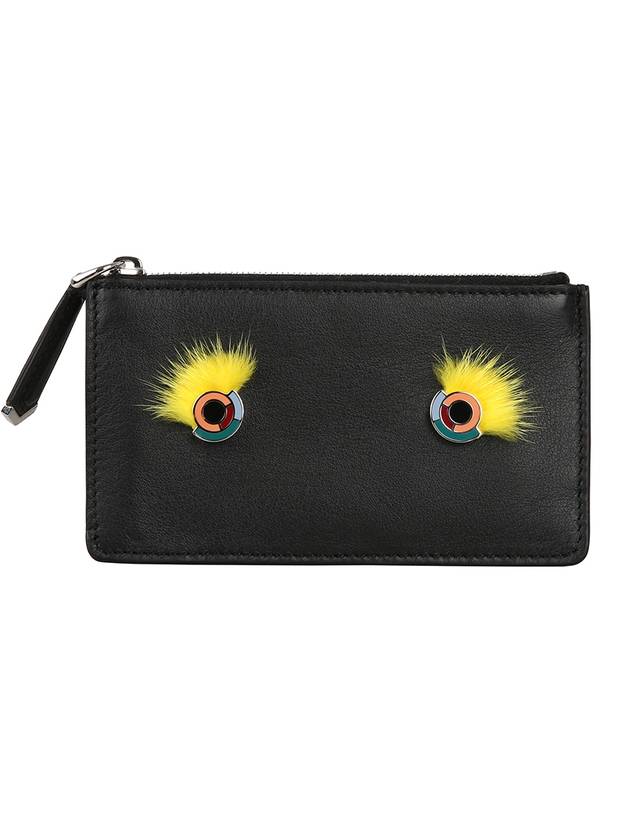 Luxury Fendi Women's Monster Card Wallet Black