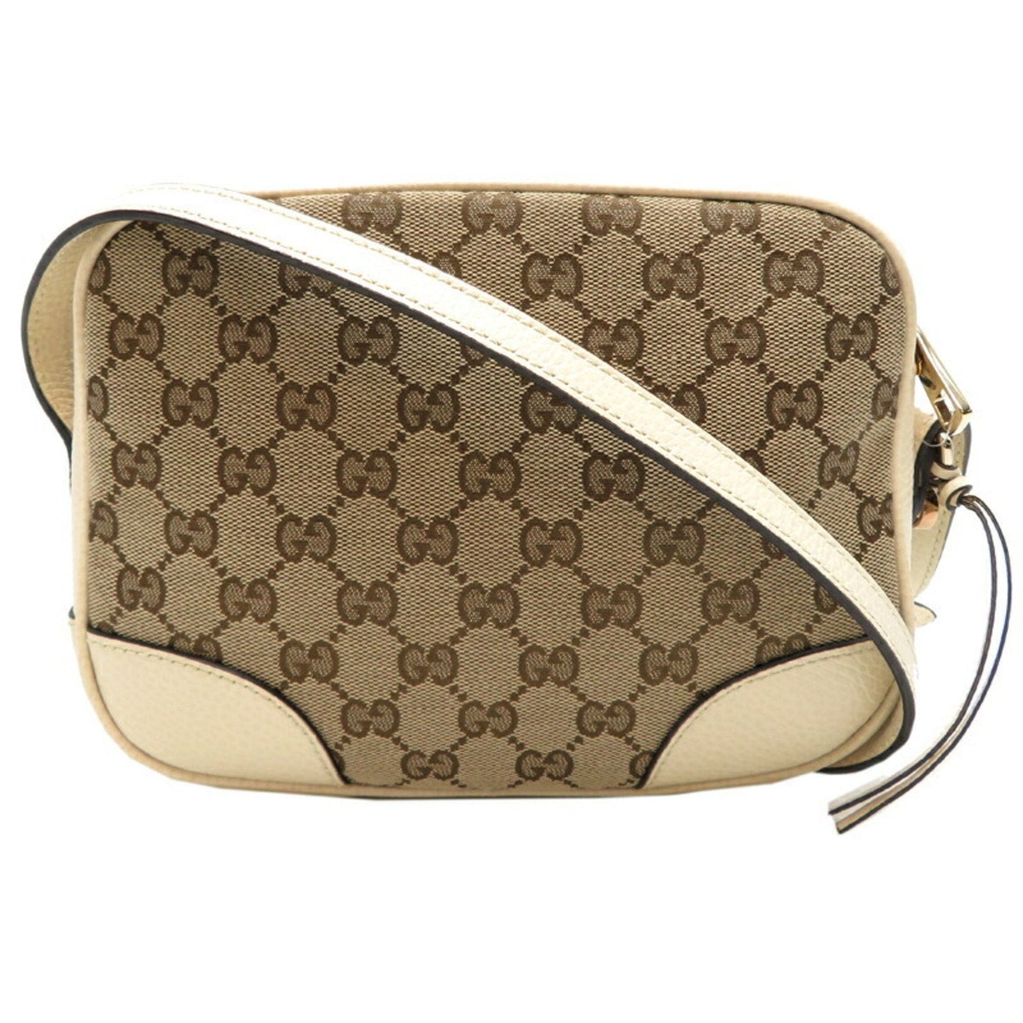 Gucci   Leather Gg Canvas Shoulder Bag