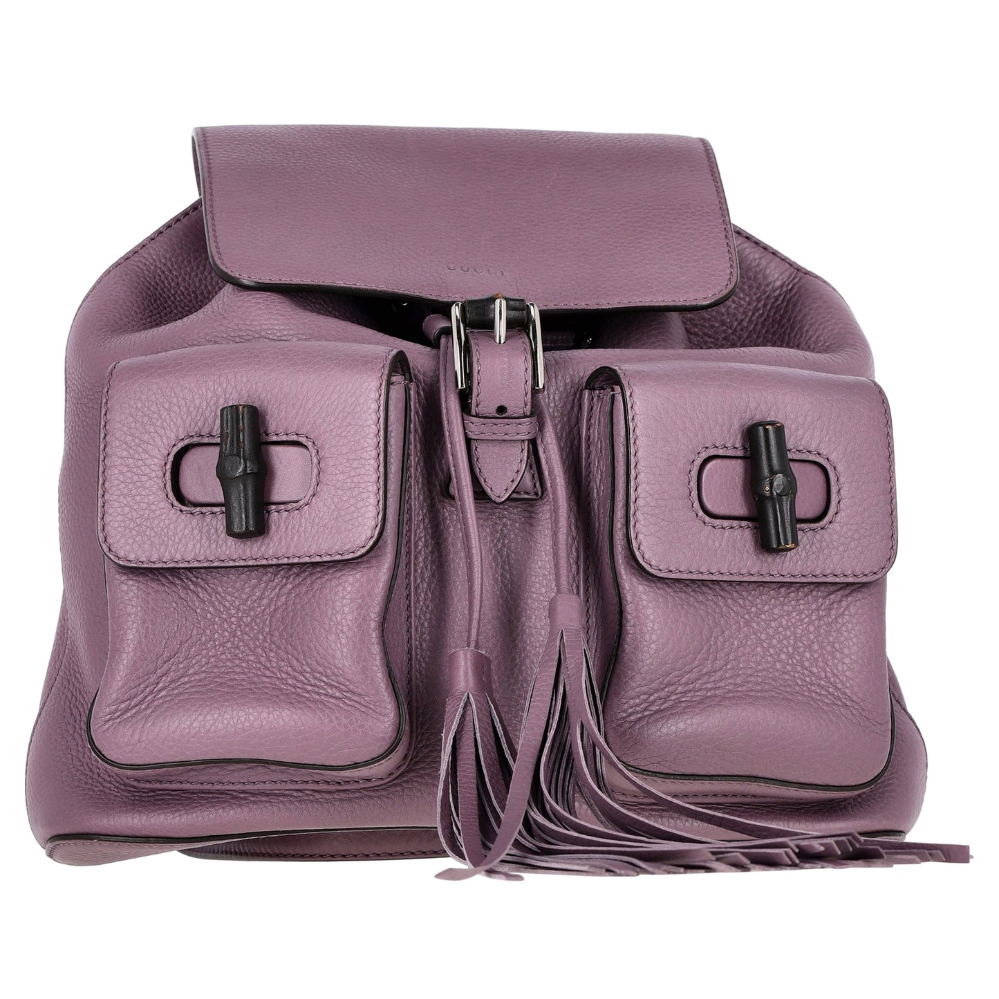 Luxury Gucci Trending 2025 Daily Bamboo Backpack in Purple Leather