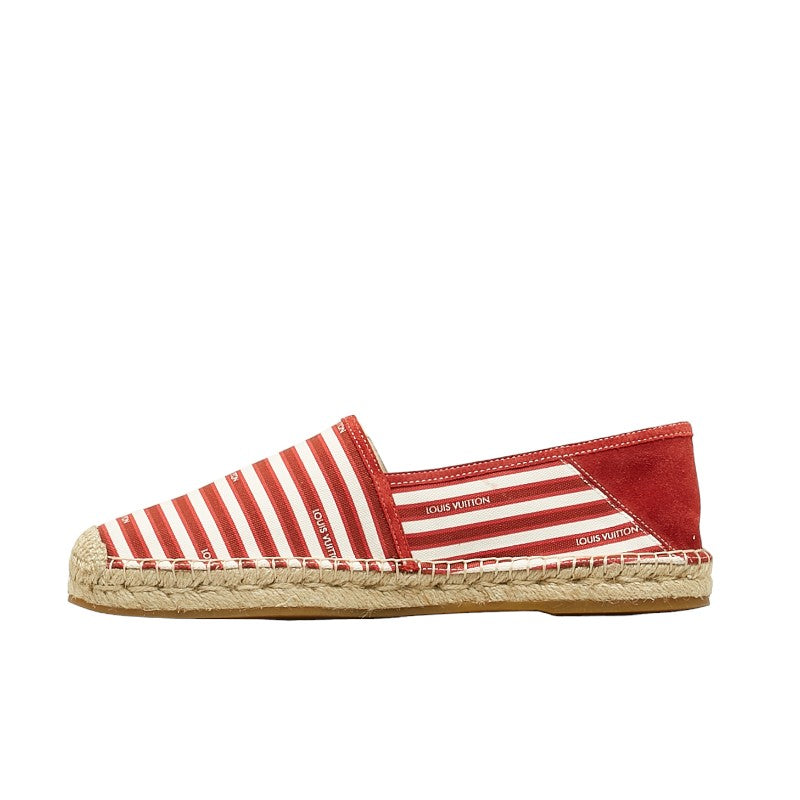 Louis Vuitton Espadrille Border Slipper Size 9 Red White Canvas Men Louis Vuitton