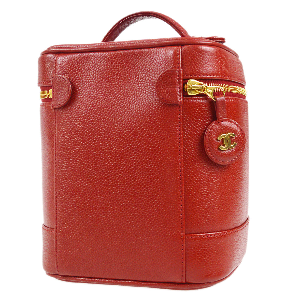 Luxury Chanel 1996-1997 Timeless Vanity Handbag Red Caviar