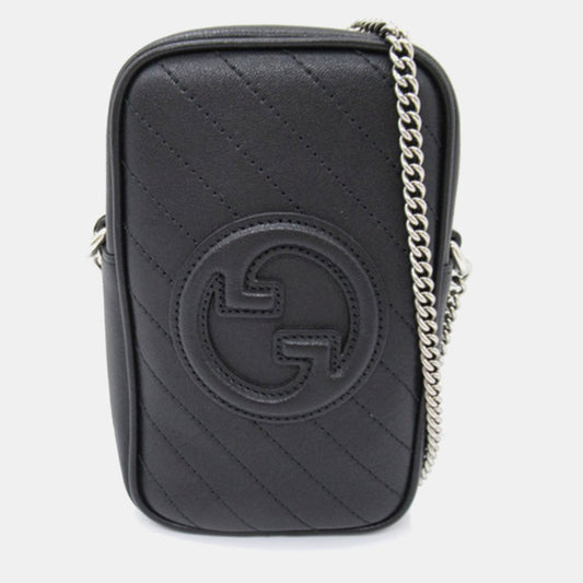 Luxury Gucci Trending 2025 Black Diagonal Quilted Leather Mini Blondie NM Crossbody Bag