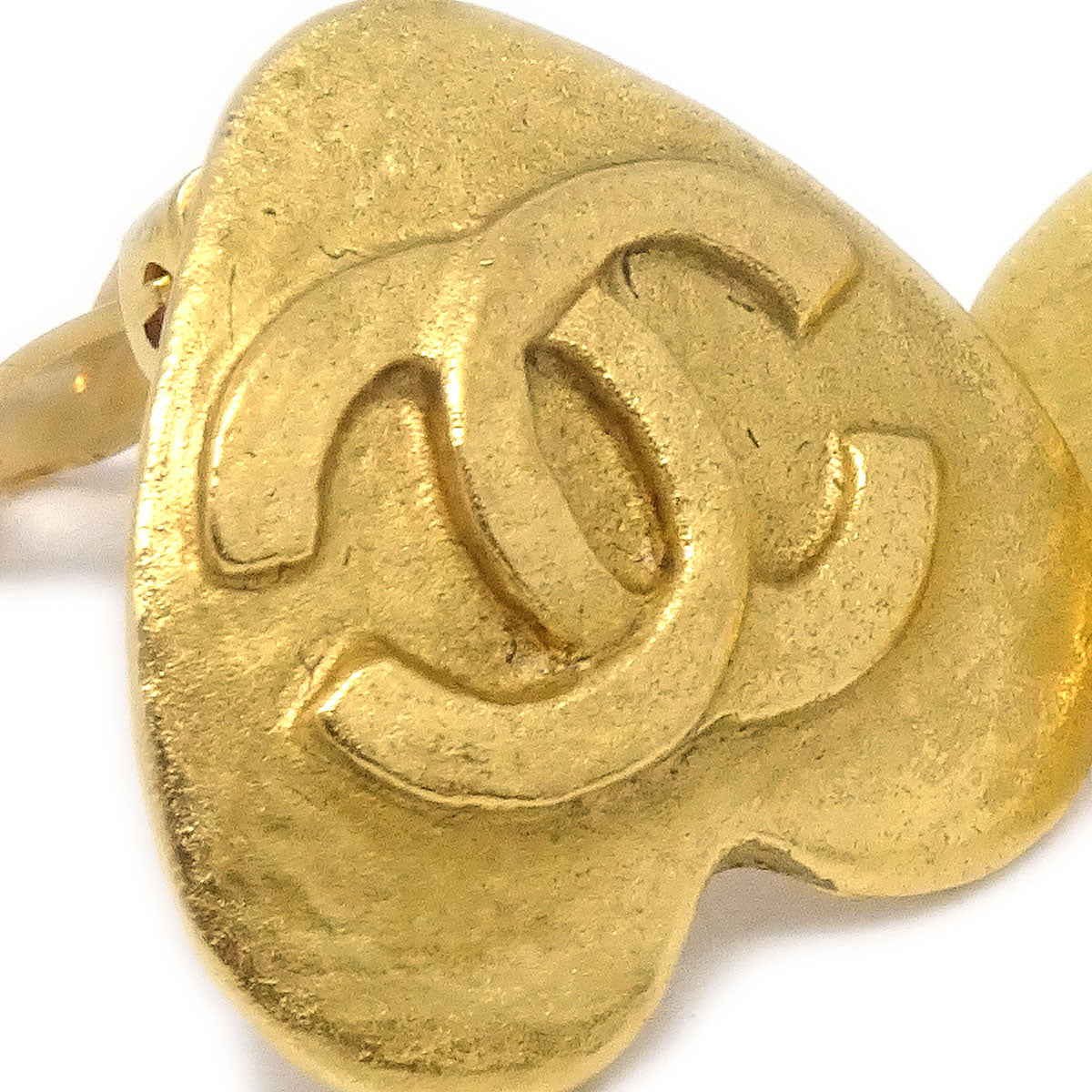 Luxury Chanel 1995 Heart Earrings Gold Small