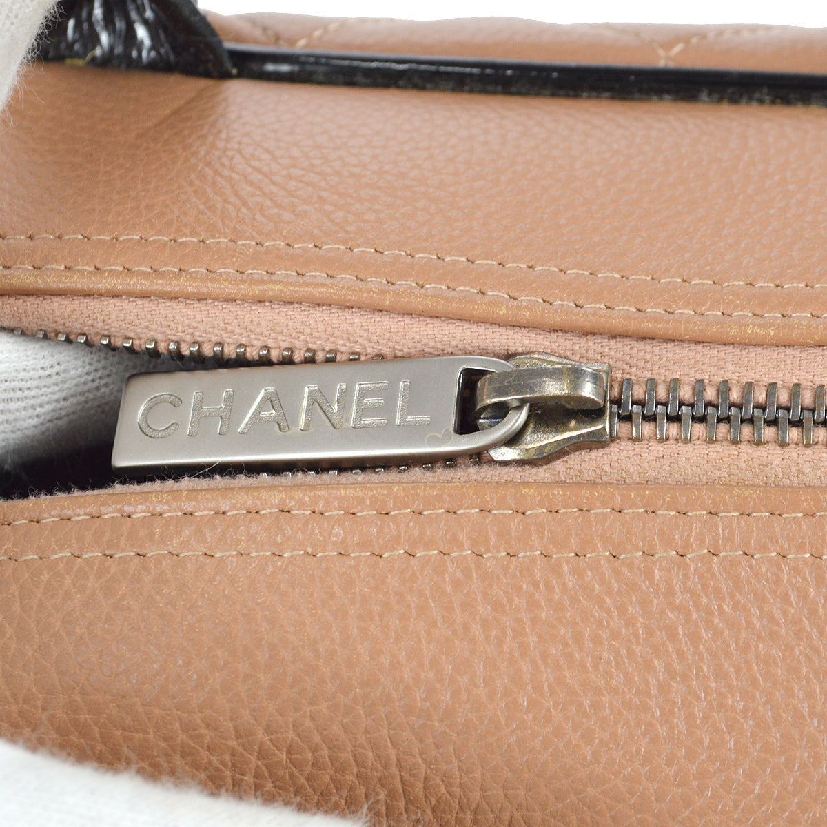 Luxury Chanel * 2001-2003 Bowling Bag 27 Pink Beige Caviar