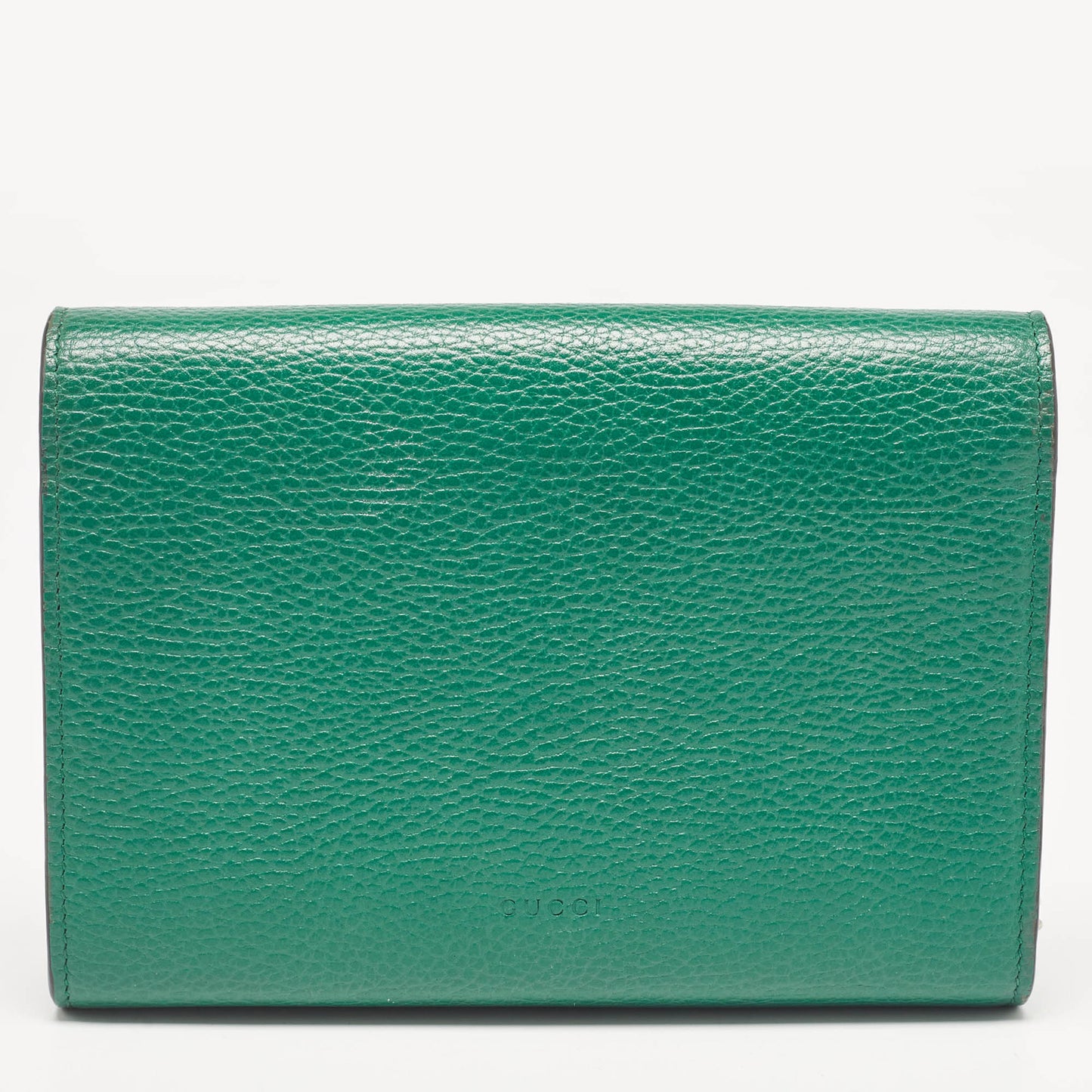 Luxury Gucci Trending 2025 Green Leather Dionysus Wallet On Chain..