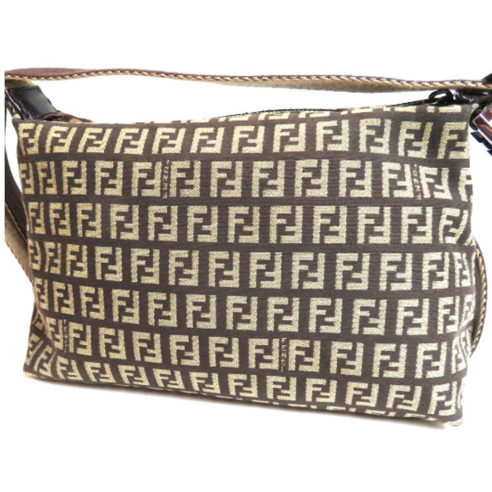 Luxury FendiZucchino Canvas Crossbody Bag - '10s