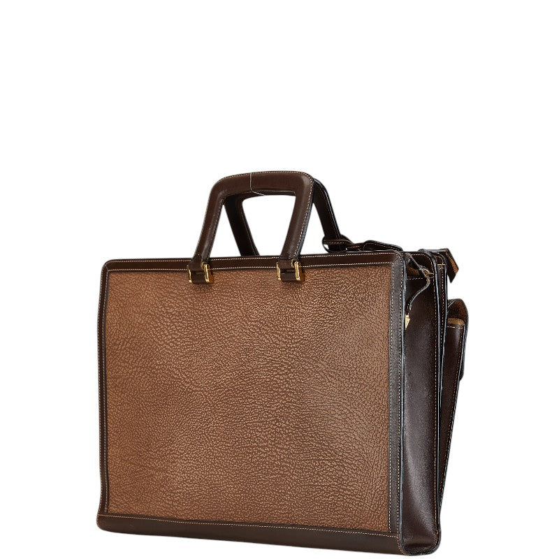 Gucci Leather Emblem Logo Briefcase