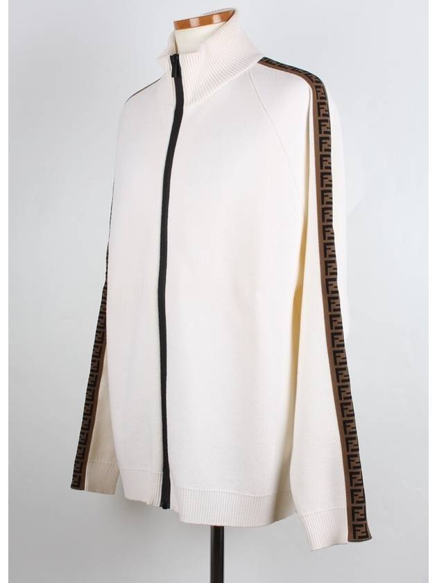 Luxury Fendi FF logo wool zip up cardigan 56