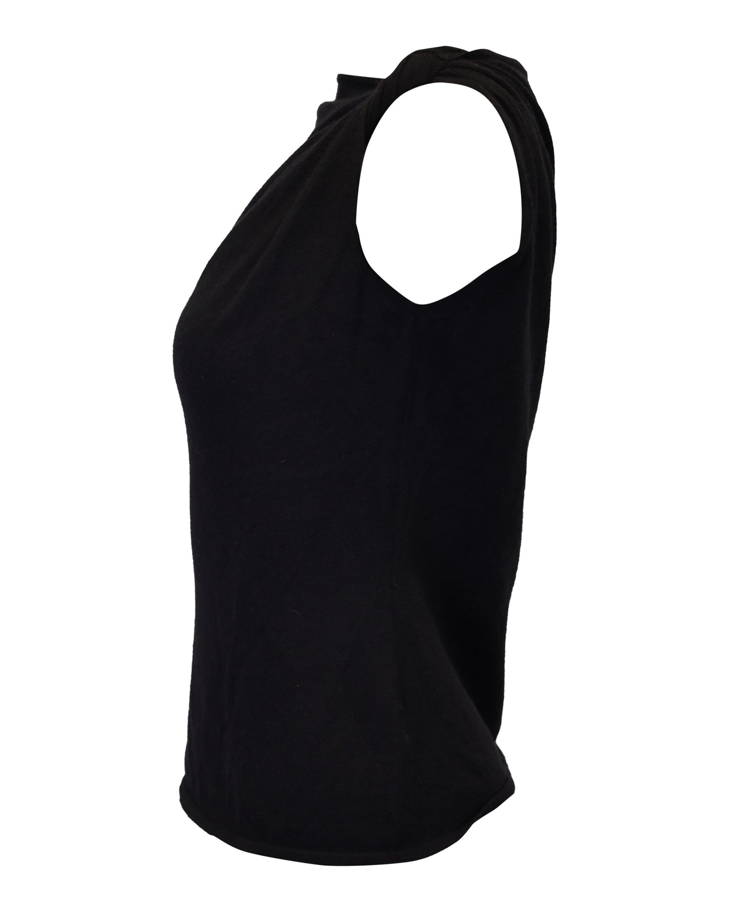 Luxury Gucci Trending 2025 Sleeveless Twist Neck Top in Black Cashmere