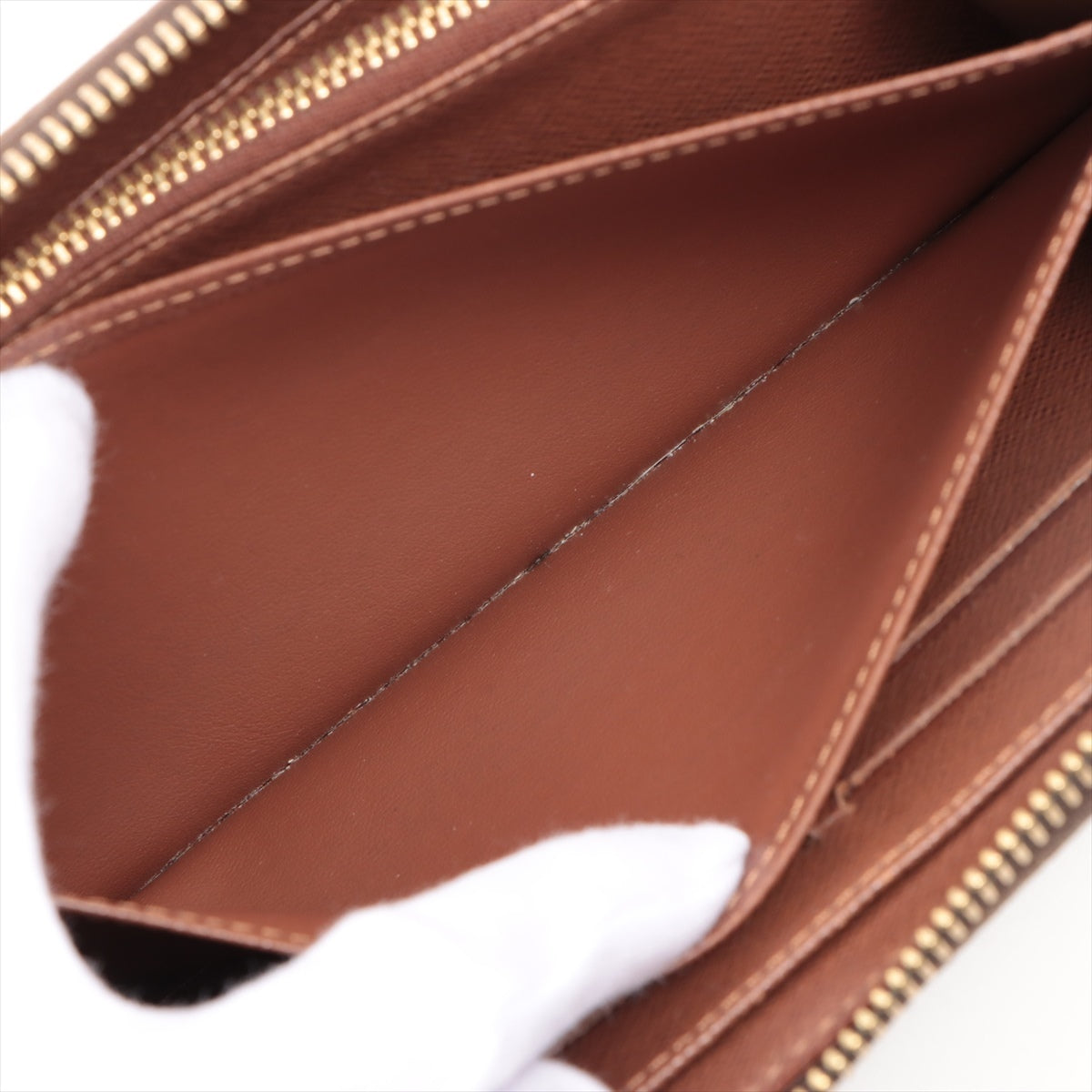 Louis Vuitton Monogram  Wallet M60017 Brown Round Zip Wallet