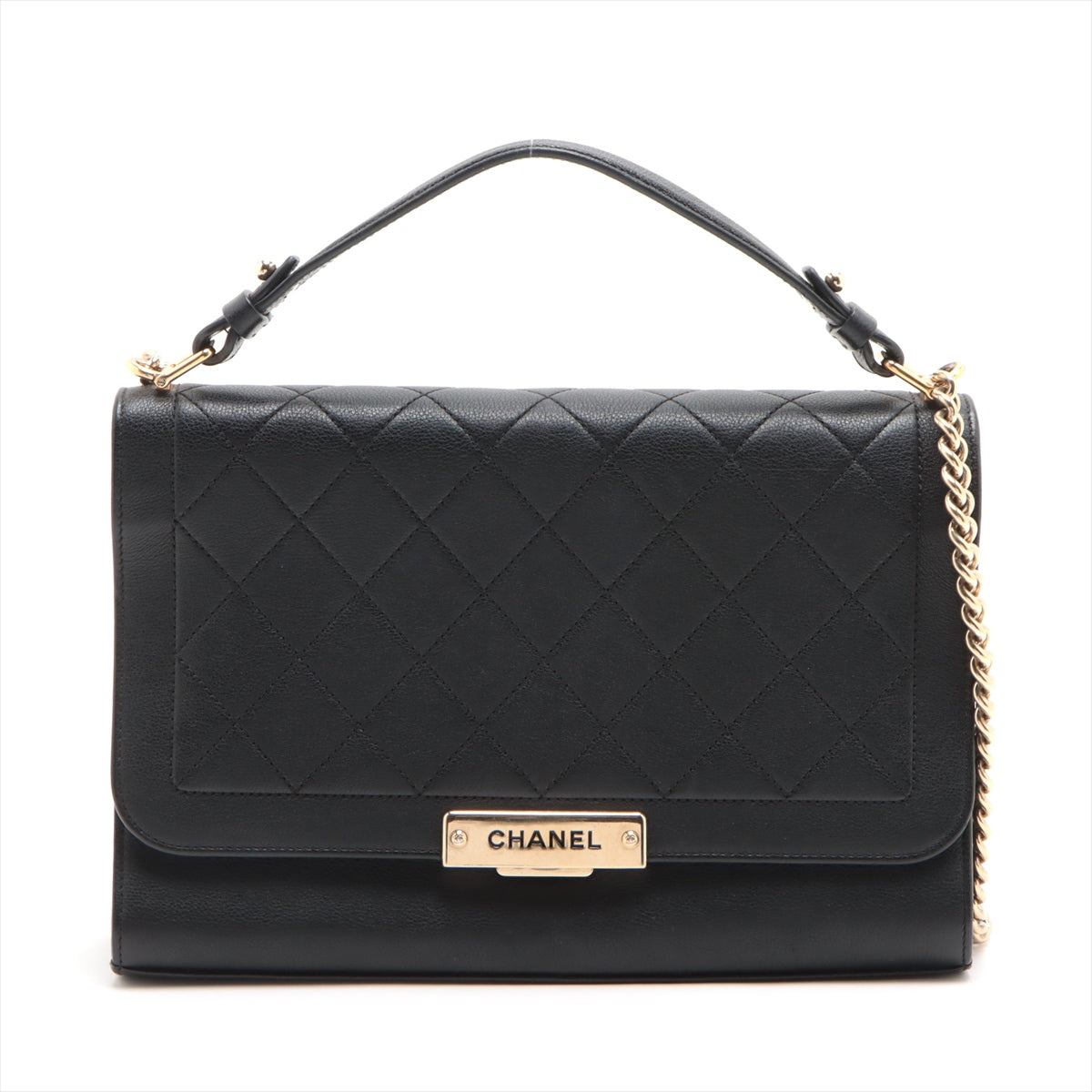Chanel Matrasse  2WAY Handbag Chain Shoulder Black G  23rd